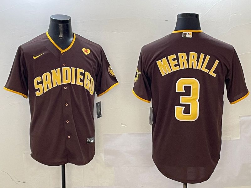 Men San Diego Padres #3 Merrill Brown Game 2025 Nike MLB Jersey style 9